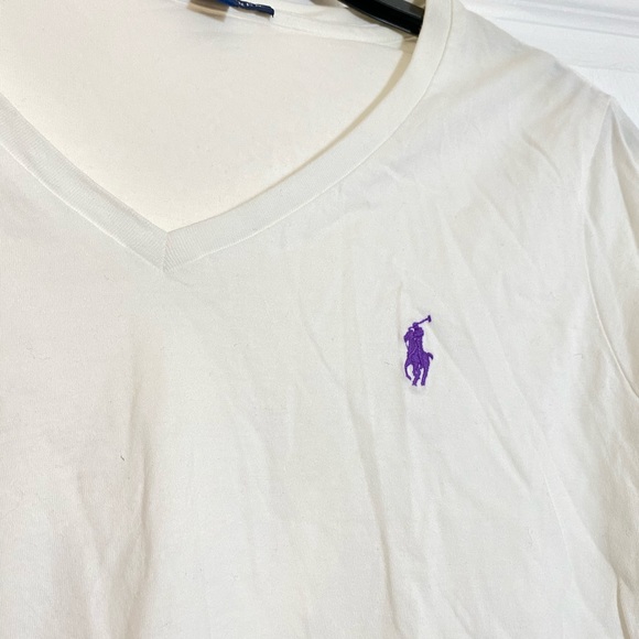 Ralph Lauren white v-neck tee - Picture 2 of 5
